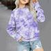 Girls Crewneck Oversized Sweatshirt Kids Fashion Long Sleeve Pullover Tops 1-12 Years Purple qILAKOG Size 11-12 Years