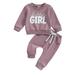 Tosmy Baby Girl Outfits Long Sleeve Pullover Sweatshirt Toddler Girls Outfits Pants Clothes Set Fall Winter 2 Piece Outfits Cute Clothes