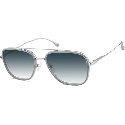 Zenni Men's Aviator Rx Sunglasses Gray Eco Full Rim Frame