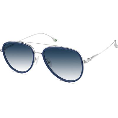 Zenni Men's Aviator Rx Sunglasses Blue Recycled Metal + Bio-Base Full Rim Frame