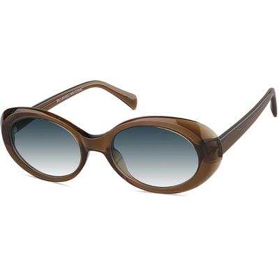 Zenni Women's Oval Rx Sunglasses Brown Bio-Based Full Rim Frame