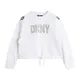 Dkny, Kids, female, White, 12 Y, White Cotton Jumper with Reversed Sleeves