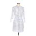 Club Monaco Casual Dress - Mini High Neck 3/4 sleeves: White Dresses - Women's Size 10