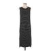 Madewell Casual Dress - Midi Crew Neck Sleeveless: Black Stripes Dresses - Women's Size 2X-Small