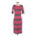 Lularoe Casual Dress - Sheath: Pink Fair Isle Dresses - Women's Size Small