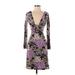 ABS Allen Schwartz Casual Dress: Purple Paisley Dresses - Women's Size P