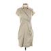 Ann Taylor Casual Dress - Shirtdress: Tan Dresses - Women's Size 2 Petite