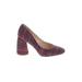 Louise Et Cie Heels: Burgundy Chevron/Herringbone Shoes - Women's Size 8 1/2