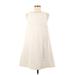 Tara Jarmon Casual Dress - Shift: Ivory Solid Dresses - Women's Size 38