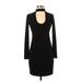 Express Outlet Cocktail Dress - Bodycon: Black Solid Dresses - Women's Size 4