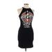 Fashion Nova Casual Dress - Mini: Black Graphic Dresses - Women's Size Large