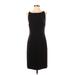 Ann Taylor LOFT Casual Dress - Slip dress: Black Solid Dresses - Women's Size 4