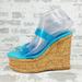 Nine West Shoes | New Nine West Women's Rapps3 Blue Strappy Wedge Sandal O593 | Color: Blue | Size: 8