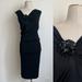 Gucci Dresses | Gucci Knit Blouson Sleeveless Dress With Beaded Flower Brooch In Black Sz Medium | Color: Black | Size: M