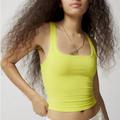 Urban Outfitters Tops | Bdg Urban Outfitters Sweet Thing Ribbed Tank Top | Color: Yellow | Size: S