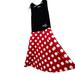 Disney Dresses | Disney Bound Minnie Mouse Dress Size M 7/9 Junior Black Red Tank Polka Dot | Color: Black | Size: Mj