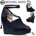 Michael Kors Shoes | Michael Kors Hastings Wedge Lace Up Platform Sandals Admiral Dark Navy Suede | Color: Black/Blue | Size: 8.5