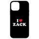 Hülle für iPhone 12 mini Zack Vornamen-Geschenk, I Heart Zack I Love Zack