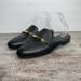 Michael Kors Shoes | Michael Kors Black Leather Nadia Flat Mules 10 | Color: Black/Brown | Size: 10