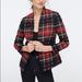 J. Crew Jackets & Coats | J Crew Blazer Going Out Holiday In Lurex Stewart Tartan Black Red Plaid | Color: Black/Red | Size: 8