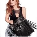 Victoria's Secret Bags | Hpvictoria’s Secret Black Fringe Vegan Leather Travel Tote Bag | Color: Black | Size: Os