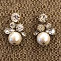 J. Crew Jewelry | J.Crew | Rhinestone Cluster Pearl Drop Earrings | 1.5” Drop | Color: Gold | Size: Os