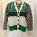 Coach Sweaters | Coach Cardigan With Sequin Detail | Color: Cream/Green | Size: M