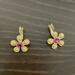 Kate Spade Jewelry | Euc Gold Kate Spade Flower Earrings With Pink Rhinestone | Color: Gold/Pink | Size: Os