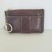 Coach Bags | Coach Wallet Solid Brown Leather Small Mini Pouch Card Holder Key Ring Logo Zip | Color: Brown | Size: Os