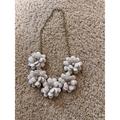 J. Crew Jewelry | J.Crew Off White Flower And Diamond Oversized Statement Necklace | Color: Gold/White | Size: Os
