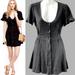Free People Dresses | Free People Nwot Life Is Sweeter Scoop Neck Flutter Short Sleeve Mini Dress, Xs | Color: Black | Size: Xs