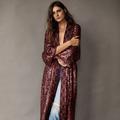 Free People Jackets & Coats | Free People Light Is Coming Visit Kimono Sequin Embellished Duster Jacket M | Color: Red | Size: M