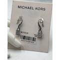 Michael Kors Jewelry | Michael Kors Signed Pave Padlock French Wire Silver Plated Earrings New | Color: Silver | Size: Os