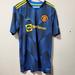 Adidas Shirts | Adidas Manchester United 21/22 Mens Sz Large Third Soccer Jersey Blue Gm4616 Nwt | Color: Blue/Yellow | Size: L