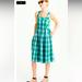 J. Crew Dresses | J Crew Karina Gingham Check Midi Dress, Sz 4 | Color: Green | Size: 4