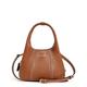 Le Tanneur juliette mini handbag in grained leather, Brown Tan, L 7.5 x H 14 x P 8 cm
