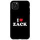 Hülle für iPhone 11 Pro Max Zack Vornamen-Geschenk, I Heart Zack I Love Zack