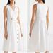 J. Crew Dresses | J. Crew Rosina Cotton Poplin Button Front Sleveless White Wrap Dress Size 4 | Color: Brown/White | Size: 4