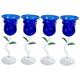 TOPBATHY 4pcs Rose Wine Glass Margarita Glass Stem Wine Glasses Rose Goblets Glassware Party Wine Glass Stained Glass Wine Glass Holder Martini Cup Blue Wine Glass Iced Tequila