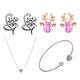 HAODUOO Jewelry Set for Girls Gift Earrings/bracelet/earrings/ring For Mum Set Lady Lady Girl Jewelry Set for Girls (Color : Multicolor-1, Size : One Size)