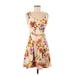 Soprano Casual Dress - Fit & Flare: Ivory Floral Dresses - Women's Size Medium