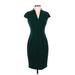 Calvin Klein Casual Dress - Sheath: Green Solid Dresses - Women's Size 4 Petite