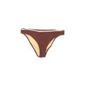 Shade & Shore Swimsuit Bottoms: Brown Print Swimwear - Women's Size Small