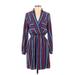 Express Casual Dress - Wrap: Blue Stripes Dresses - Women's Size Small