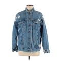 American Eagle Outfitters Denim Jacket: Blue Acid Wash Print Jackets & Outerwear - Women's Size Medium