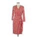 Anne Klein Casual Dress - Wrap: Red Dresses - Women's Size Medium