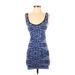 Intimately by Free People Casual Dress - Mini Scoop Neck Sleeveless: Blue Aztec or Tribal Print Dresses - New - Women's Size Medium