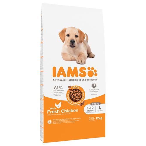 12kg IAMS Advanced Nutrition Puppy Large mit Huhn Hundefutter trocken