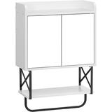 Bathroom Storage Cabinet with Mirror and Towel Rack Removable Shelf - 7.1"D x 16.1"W x 24.8"H
