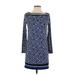 MICHAEL Michael Kors Casual Dress: Blue Jacquard Dresses - Women's Size Small